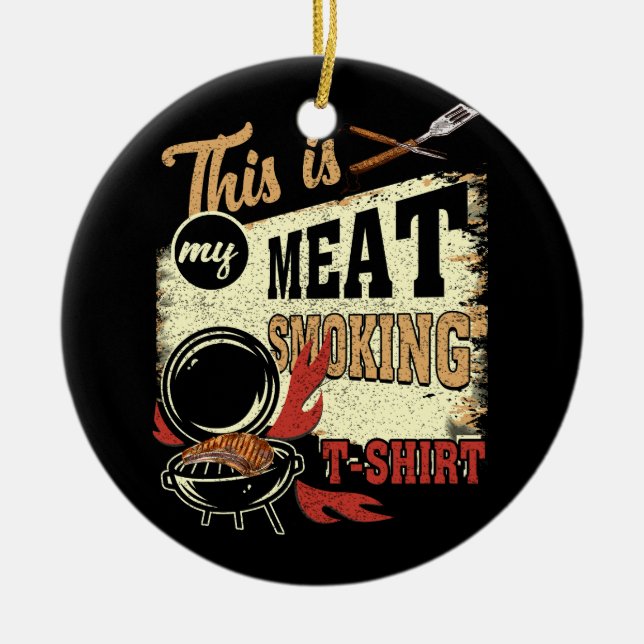 Vintage Barbecue Master Chef Grill This Is My Meat Ceramic Ornament (Front)