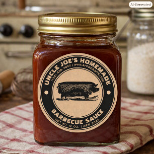 Vintage Barbecue Sauce Kraft Label Template