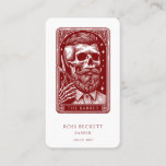 Vintage Barber Antique Tarot Terracotta Business Card