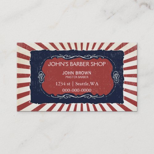 vintage barber businesscards with appointment card