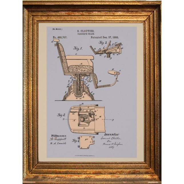 Vintage Barber Chair Illustration Poster (Creator Uploaded)