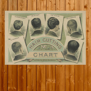 Vintage Barber Hair Cutting Chart 1884