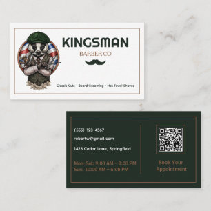 Vintage Barber Personalized Barbershop QR Code Business Card