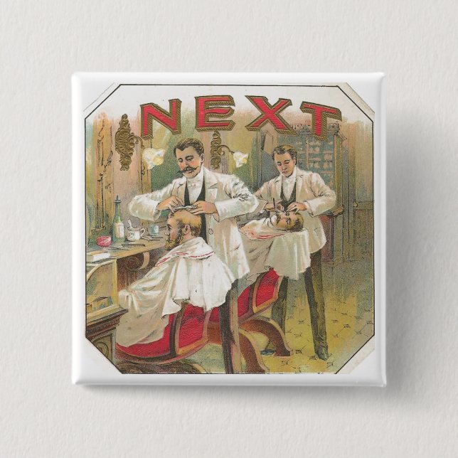 Vintage Barber Pinback Button (Front)