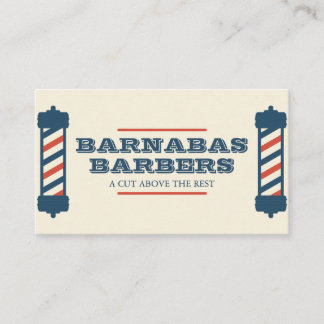 Vintage Barber Pole Barbershop Business Card