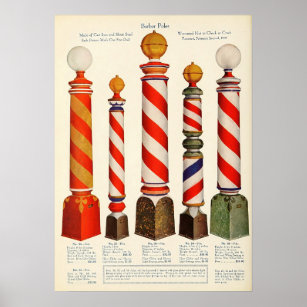 Vintage Barber Pole Catalog Poster