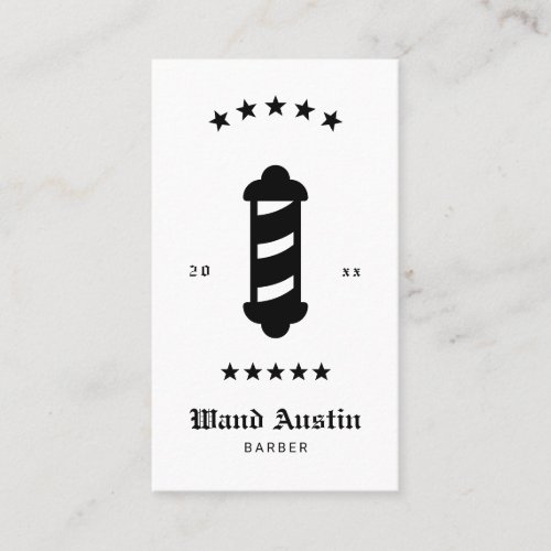 Vintage Barber Pole Vertical Barbershop Business Card