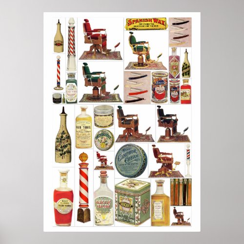 Vintage Barber Products Poster