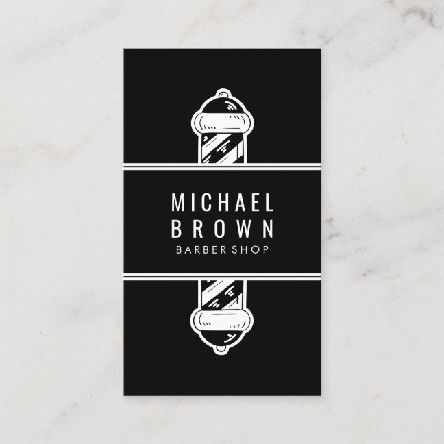 Vintage Barber shop Black Business Card