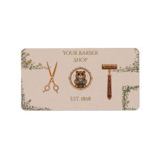 Vintage Barber Shop Business Cards Label