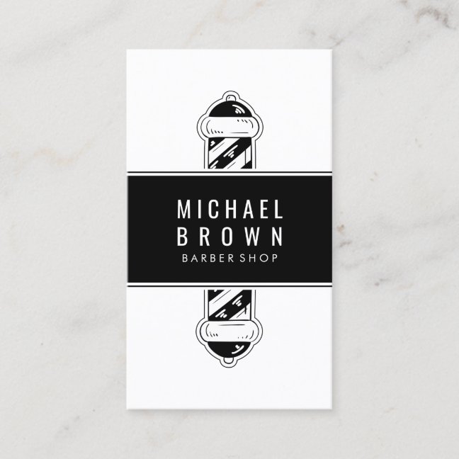 Vintage Barber shop Pole Simple Business Card