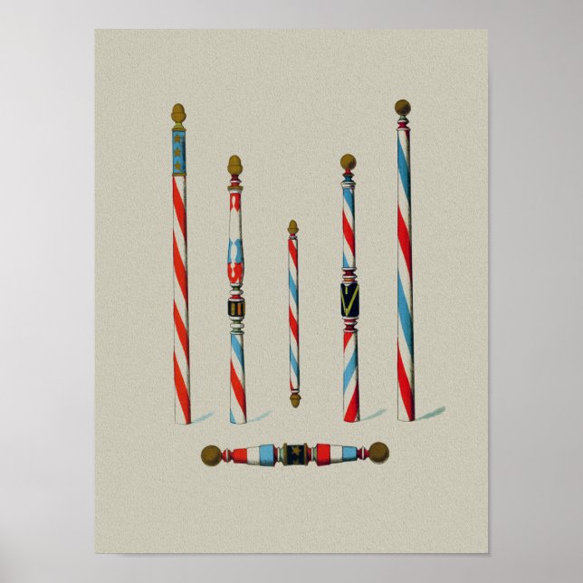 Vintage Barber Shop Poles Poster (Front)