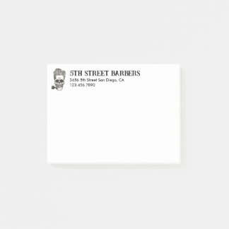 Vintage Barber Skull Logo Customizable Post-it Notes