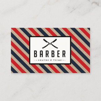 Vintage Barber Stripe Business Card
