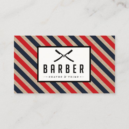 Vintage Barber Stripe Business Card