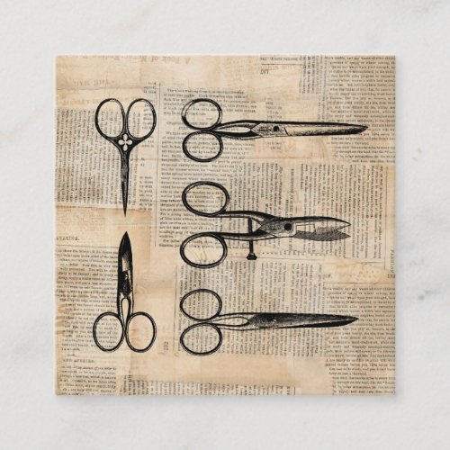 Vintage Barbers Shears Antique Scissors Enclosure Card