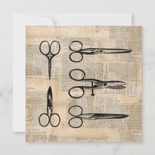 Vintage Barbers Shears Antique Scissors Invitation