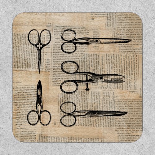 Vintage Barbers Shears Antique Scissors Patch