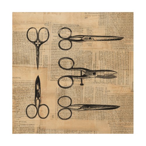 Vintage Barbers Shears Antique Scissors Wood Wall Art
