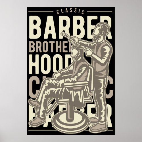 Vintage Barbershop Classic Logo Poster
