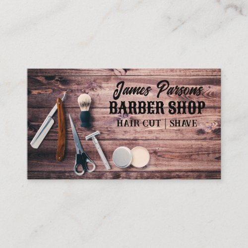 Vintage Barbershop Hair Stylist Barber Shop Business Card