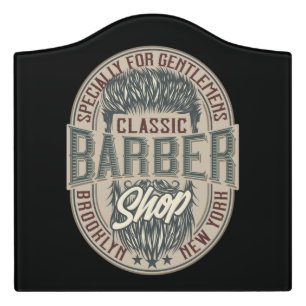 VIntage Barbershop Logo Door Sign