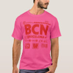 Vintage Barcelona BCN Airport Code Travel Day Retr T-Shirt