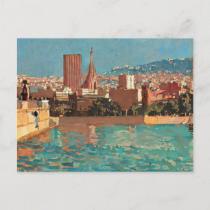 vintage Barcelona painting Postcard