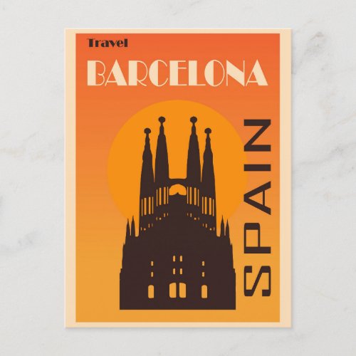 Vintage Barcelona Spain La Sagrada Familia Travel Postcard