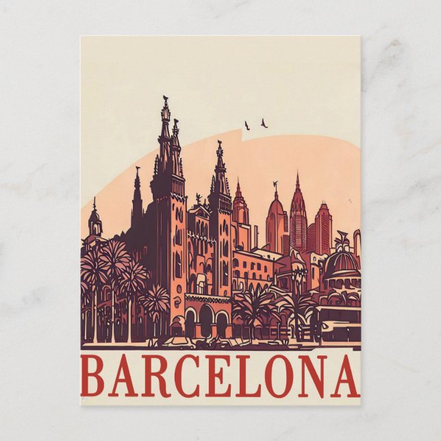 Vintage Barcelona Spain Postcard (Front)