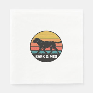 Vintage Bark And Meo Dog Sunset Shirt Design_1 Napkins