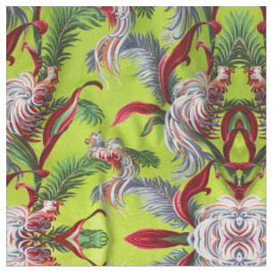 Vintage Barkcloth Abstracted Tiki Island Decor Fabric