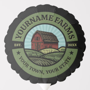 Vintage Barn ADD NAME Country Farm Crops Farmer Balloon