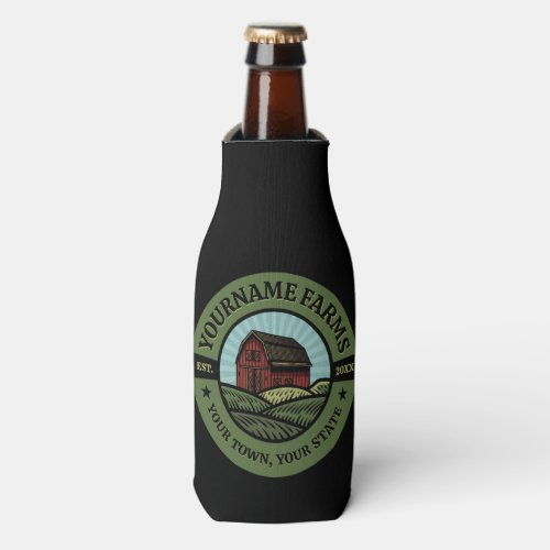 Vintage Barn ADD NAME Country Farm Crops Farmer  Bottle Cooler