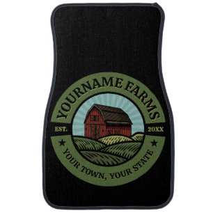 Vintage Barn ADD NAME Country Farm Crops Farmer Car Floor Mat