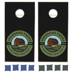 Vintage Barn ADD NAME Country Farm Crops Farmer Cornhole Set
