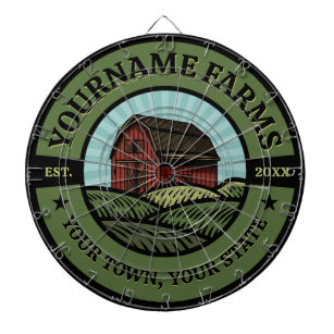 Vintage Barn ADD NAME Country Farm Crops Farmer Dart Board