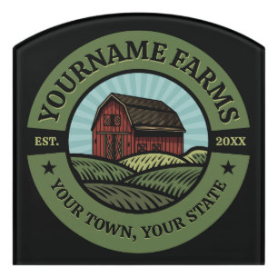 Vintage Barn ADD NAME Country Farm Crops Farmer Door Sign