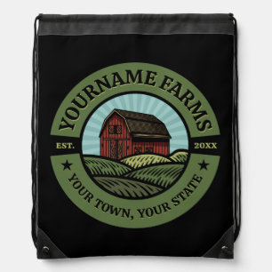 Vintage Barn ADD NAME Country Farm Crops Farmer Drawstring Bag