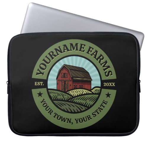 Vintage Barn ADD NAME Country Farm Crops Farmer Laptop Sleeve