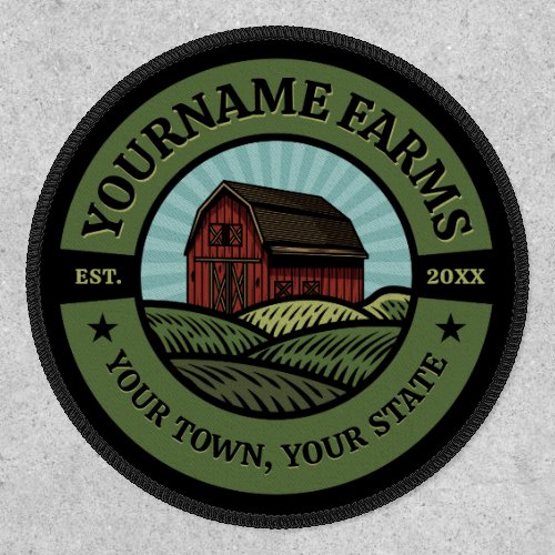 Vintage Barn ADD NAME Country Farm Crops Farmer  Patch