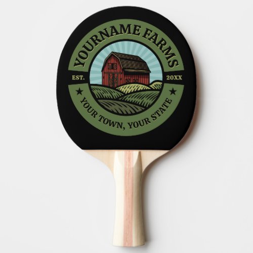 Vintage Barn ADD NAME Country Farm Crops Farmer  Ping Pong Paddle