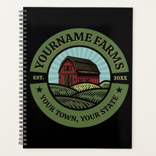 Vintage Barn ADD NAME Country Farm Crops Farmer Planner