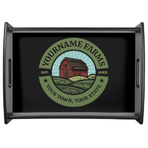 Vintage Barn ADD NAME Country Farm Crops Farmer  Serving Tray
