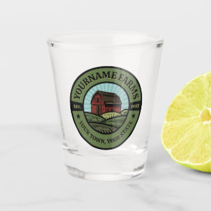 Vintage Barn ADD NAME Country Farm Crops Farmer Shot Glass