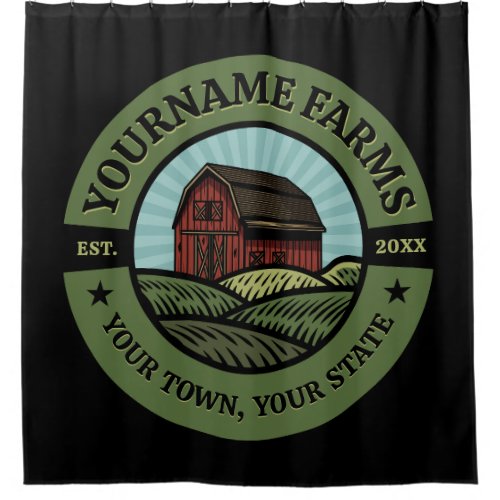 Vintage Barn ADD NAME Country Farm Crops Farmer  Shower Curtain