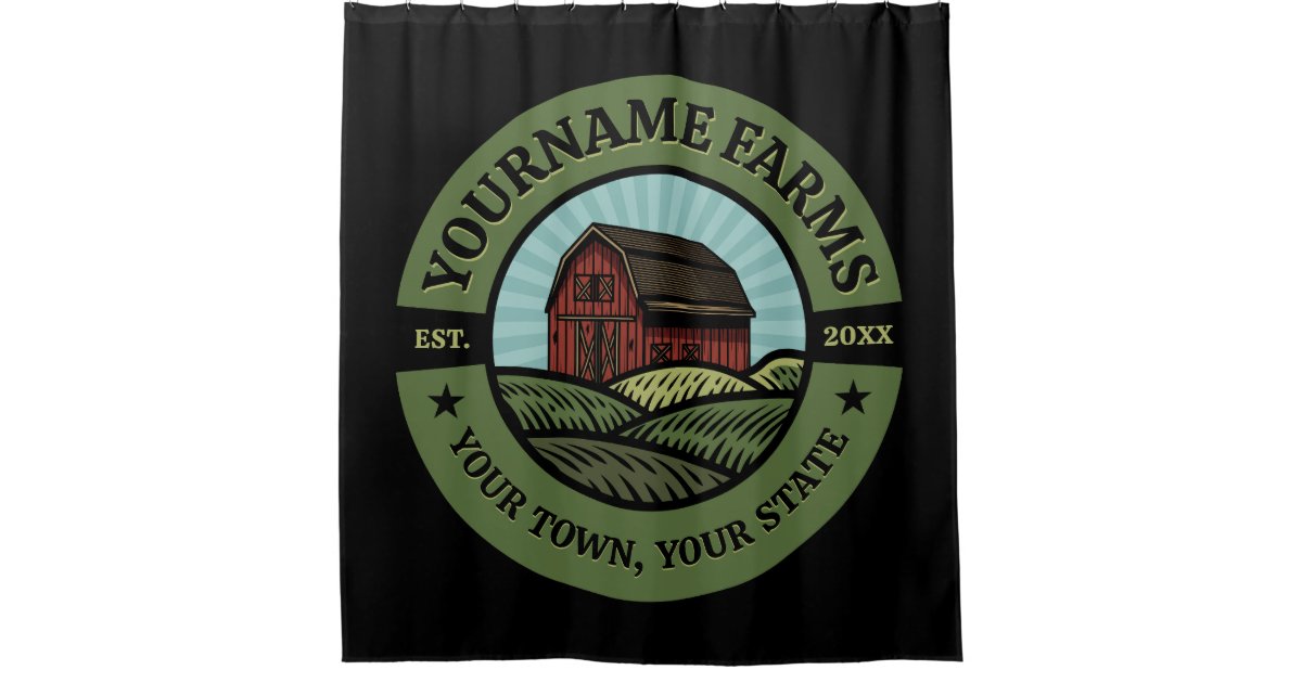 Vintage Barn ADD NAME Country Farm Crops Farmer Shower Curtain Zazzle
