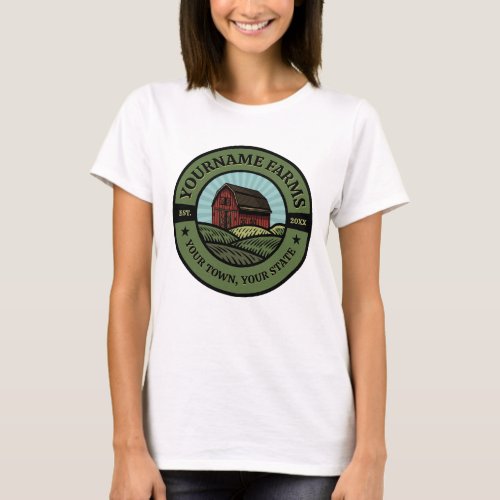 Vintage Barn ADD NAME Country Farm Crops Farmer  T_Shirt