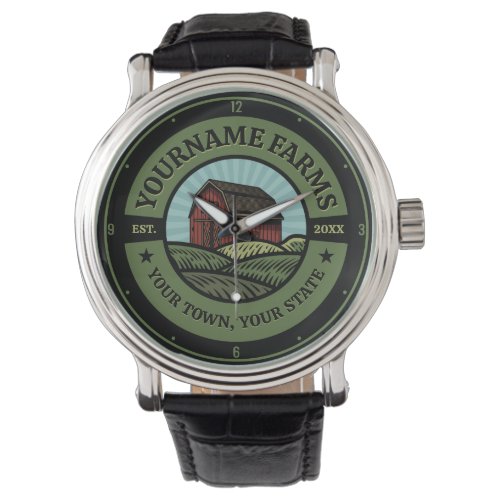 Vintage Barn ADD NAME Country Farm Crops Farmer Watch