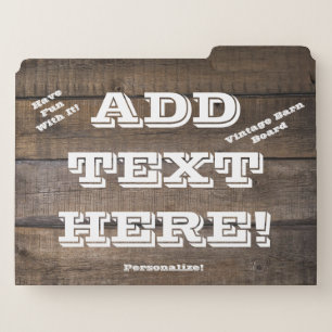 Vintage Barn Board File Folder